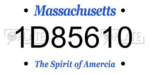 1D85610 Massachusetts License Plate