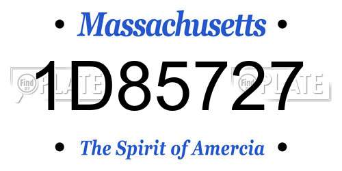 1D85727 Massachusetts License Plate