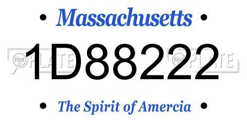 1D88222 Massachusetts License Plate