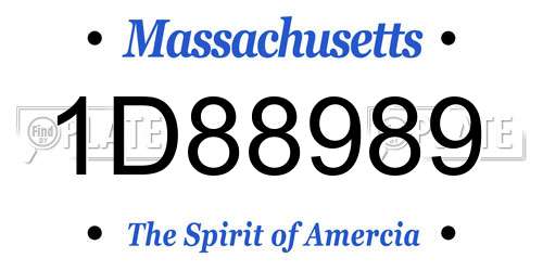 1D88989 Massachusetts License Plate