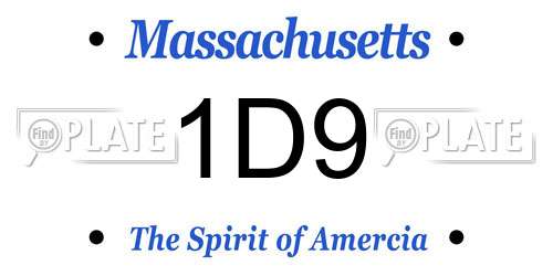 1D9 Massachusetts License Plate