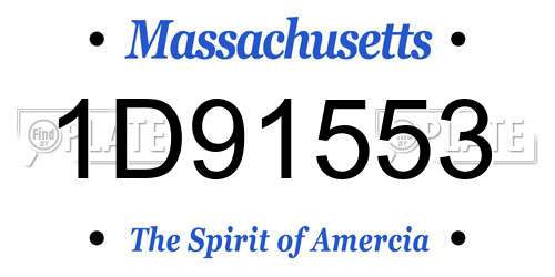 1D91553 Massachusetts License Plate