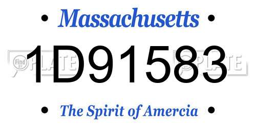 1D91583 Massachusetts License Plate