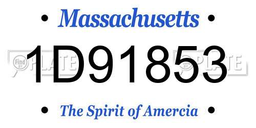 1D91853 Massachusetts License Plate