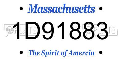 1D91883 Massachusetts License Plate