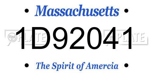 1D92041 Massachusetts License Plate