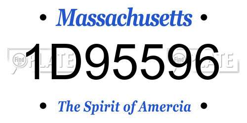 1D95596 Massachusetts License Plate