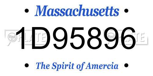 1D95896 Massachusetts License Plate