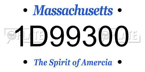 1D99300 Massachusetts License Plate