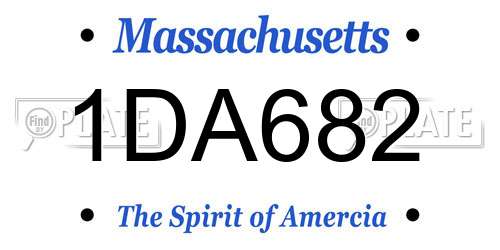 1DA682 Massachusetts License Plate