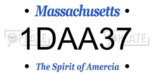 1DAA37 Massachusetts License Plate