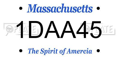 1DAA45 Massachusetts License Plate