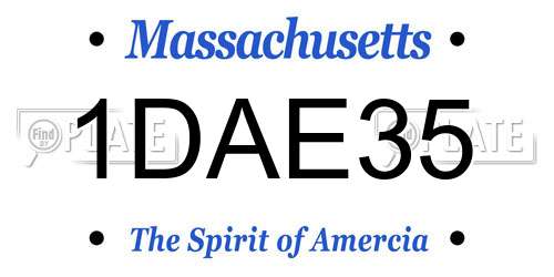 1DAE35 Massachusetts License Plate