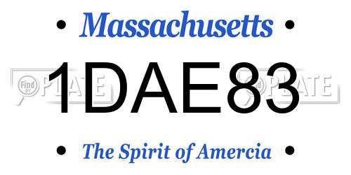 1DAE83 Massachusetts License Plate