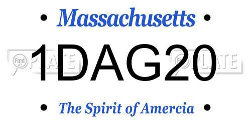 1DAG20 Massachusetts License Plate