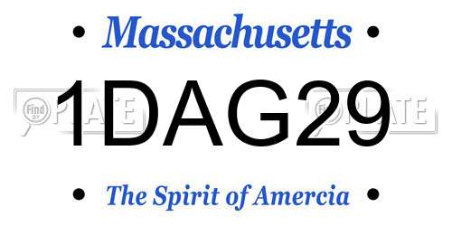 1DAG29 Massachusetts License Plate
