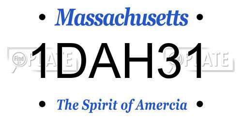 1DAH31 Massachusetts License Plate