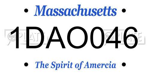1DAO046 Massachusetts License Plate
