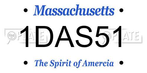 1DAS51 Massachusetts License Plate