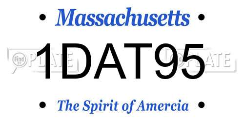 1DAT95 Massachusetts License Plate