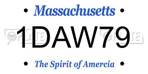 1DAW79 Massachusetts License Plate