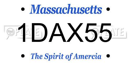 1DAX55 Massachusetts License Plate