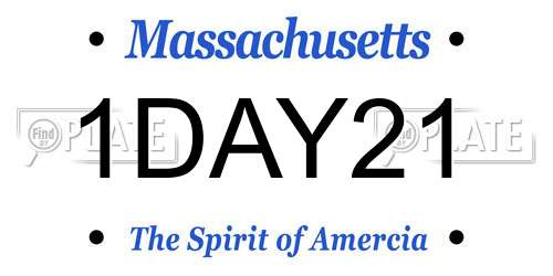 1DAY21 Massachusetts License Plate