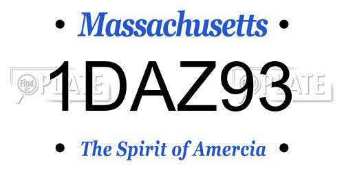 1DAZ93 Massachusetts License Plate
