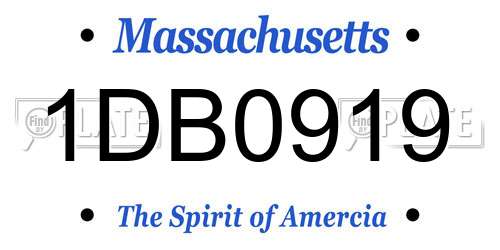 1DB0919 Massachusetts License Plate