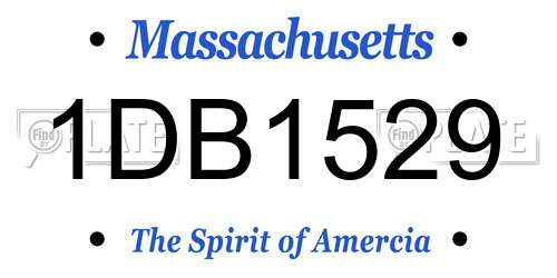 1DB1529 Massachusetts License Plate