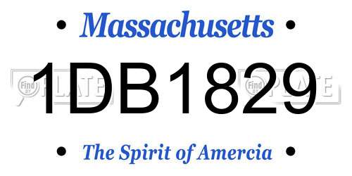 1DB1829 Massachusetts License Plate