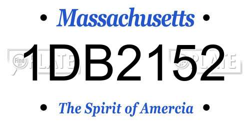 1DB2152 Massachusetts License Plate