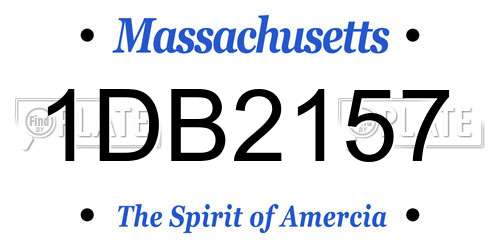 1DB2157 Massachusetts License Plate