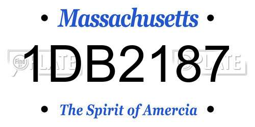 1DB2187 Massachusetts License Plate