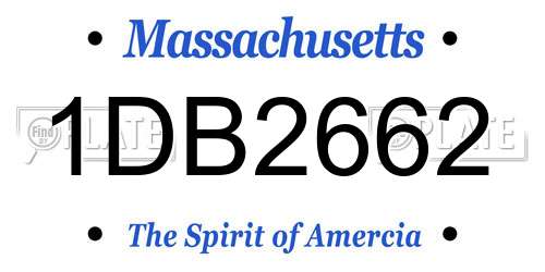 1DB2662 Massachusetts License Plate