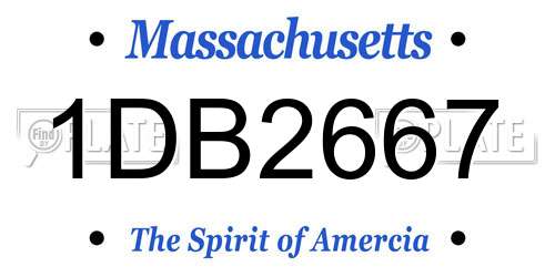 1DB2667 Massachusetts License Plate