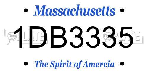 1DB3335 Massachusetts License Plate