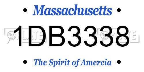 1DB3338 Massachusetts License Plate