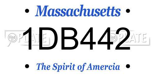 1DB442 Massachusetts License Plate