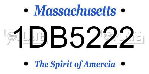 1DB5222 Massachusetts License Plate