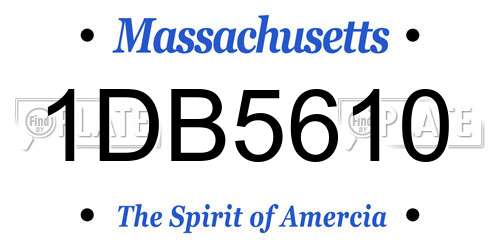 1DB5610 Massachusetts License Plate