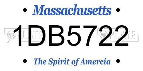 1DB5722 Massachusetts License Plate