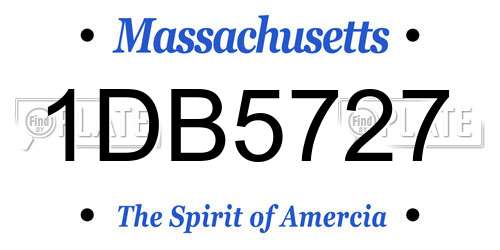 1DB5727 Massachusetts License Plate