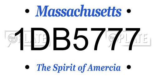 1DB5777 Massachusetts License Plate