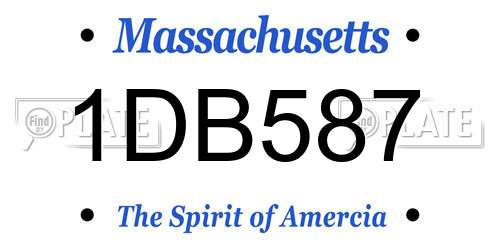 1DB587 Massachusetts License Plate