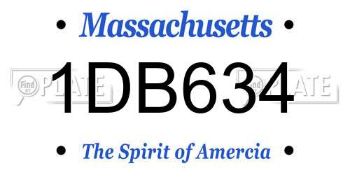 1DB634 Massachusetts License Plate