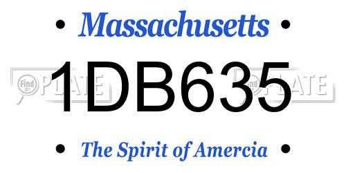 1DB635 Massachusetts License Plate