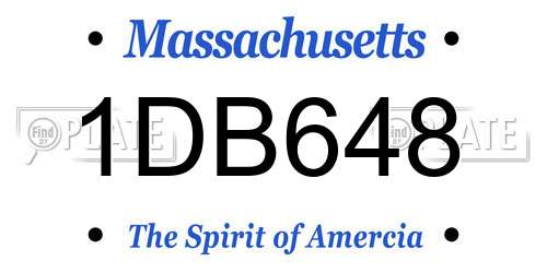 1DB648 Massachusetts License Plate