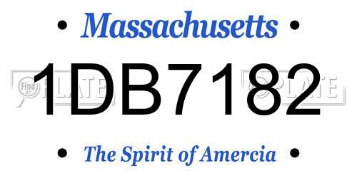 1DB7182 Massachusetts License Plate