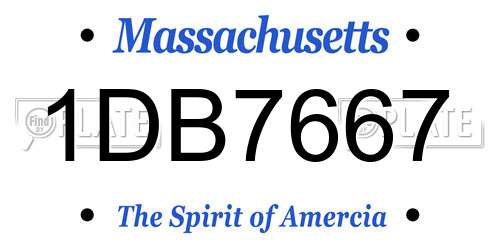 1DB7667 Massachusetts License Plate